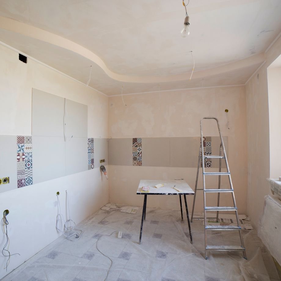 Illustrative licensed photograph: Kitchen under renovation