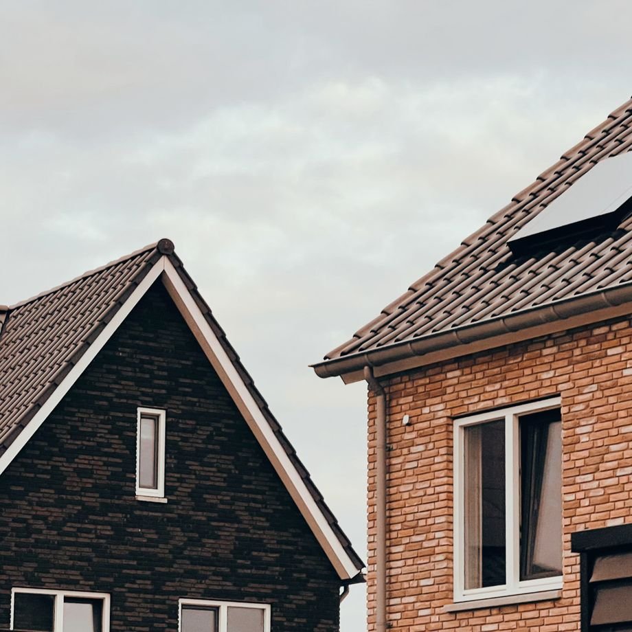 Illustrative licensed photograph: Distinctive residential facades